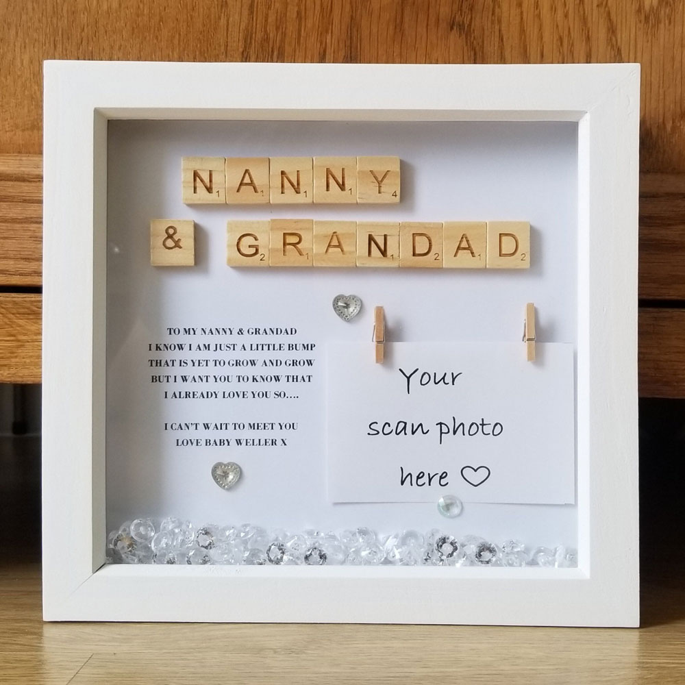 Christmas gift for Nanny and grandad, Christmas Nanny photo frame gift, Gift from bump for Christmas, Nana nanny nan gift, Gift for grandma