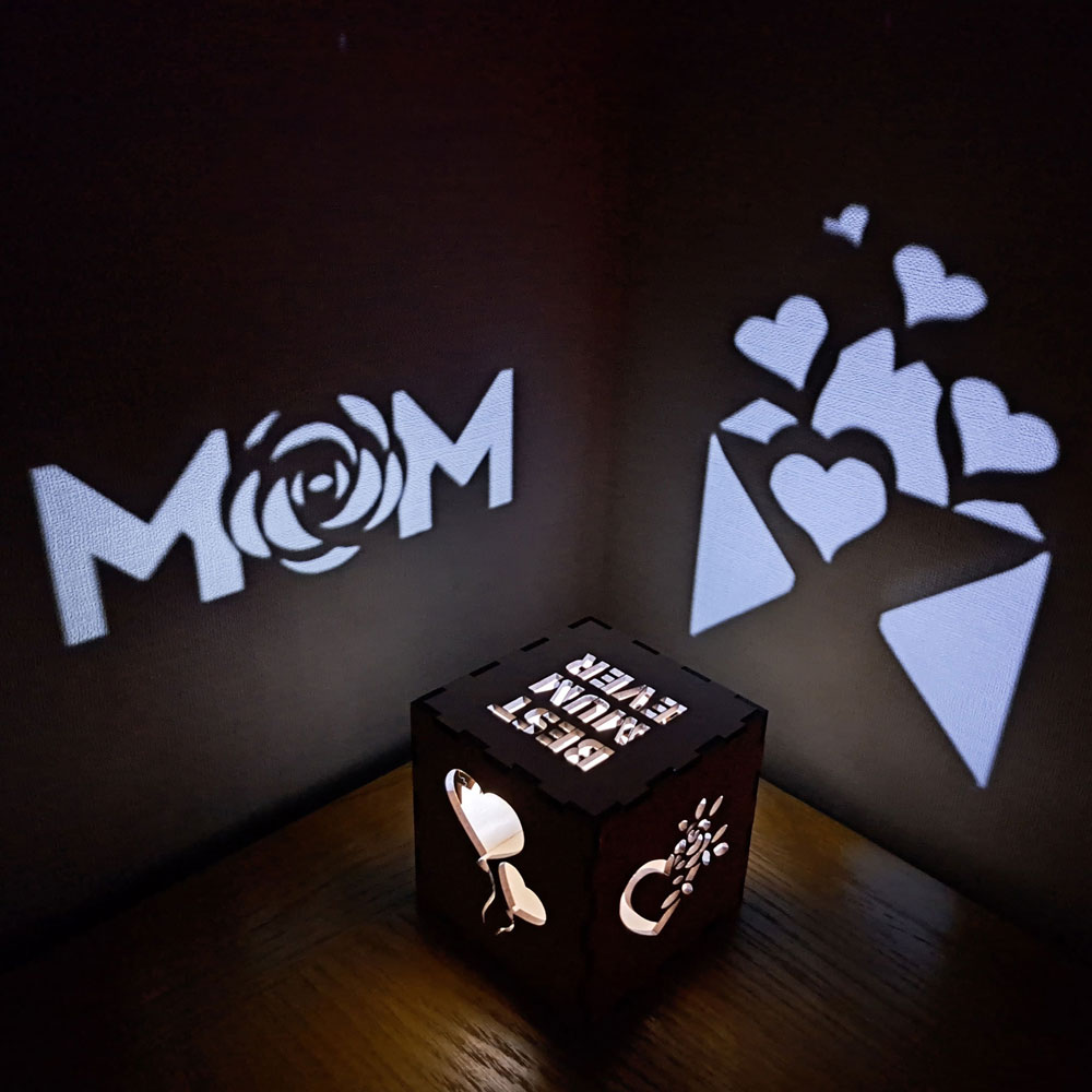 Gift from bump to mummy, Mum and bump gift,  personalised light up lantern wooden box Baby shower gift first time mummy gift for daughter