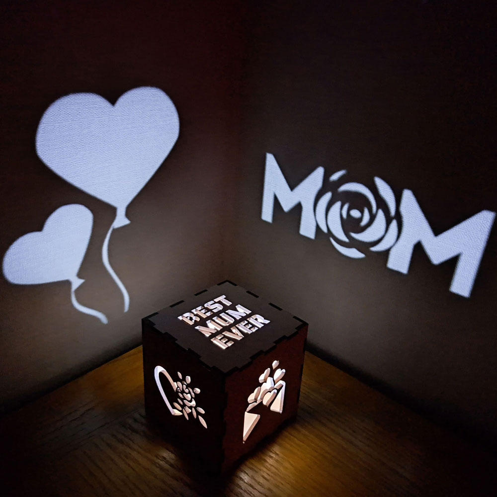Christmas gift box for mum, gift for women, custom light box, unique gift for mother, night light bedside message lamp lantern, gift for her